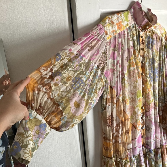 Zimmermann Super Eight Lantern Mini Dress Designer-size 3 US 8/10/12 LARGE - Picture 2 of 7